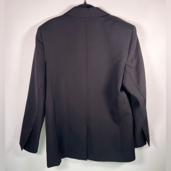 NWT ZARA BASIC Lined 2 Front Button Shoulder Pads Back Slit Blazer 2010/750 Sz M - Picture 5 of 16